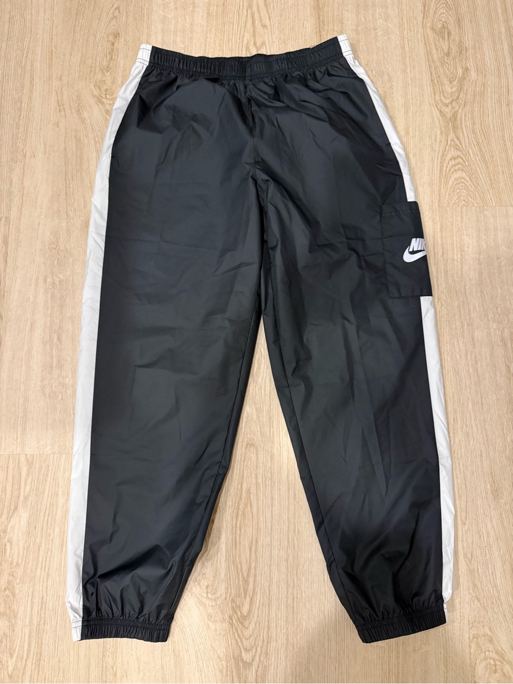 Nike Black Track Pants with White Side Panels